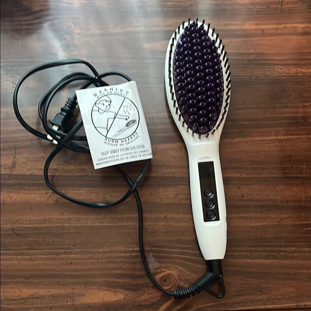 In Styler White and Purple Hair Straightening Brush